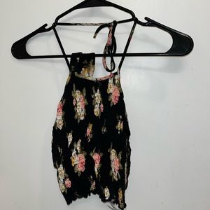 Forever 21. Ribbed floral tie top size small